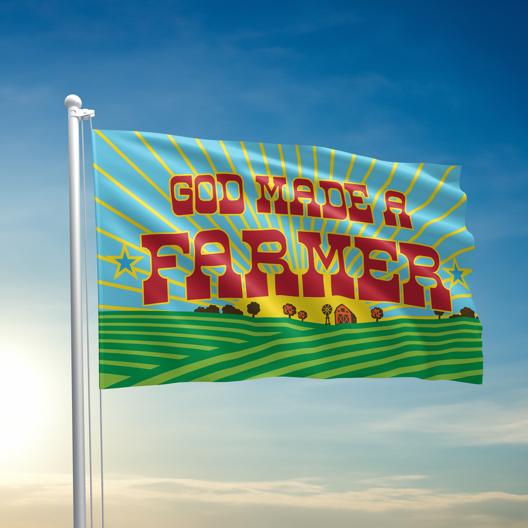 God Made A Farmer Flag