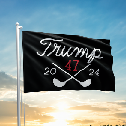 Trump 47 Black Golf Flag