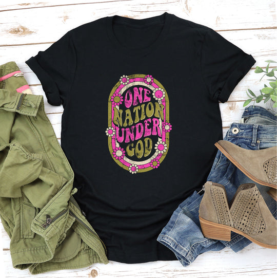 One Nation Under God Shirt - Psychedelic - Women Tee
