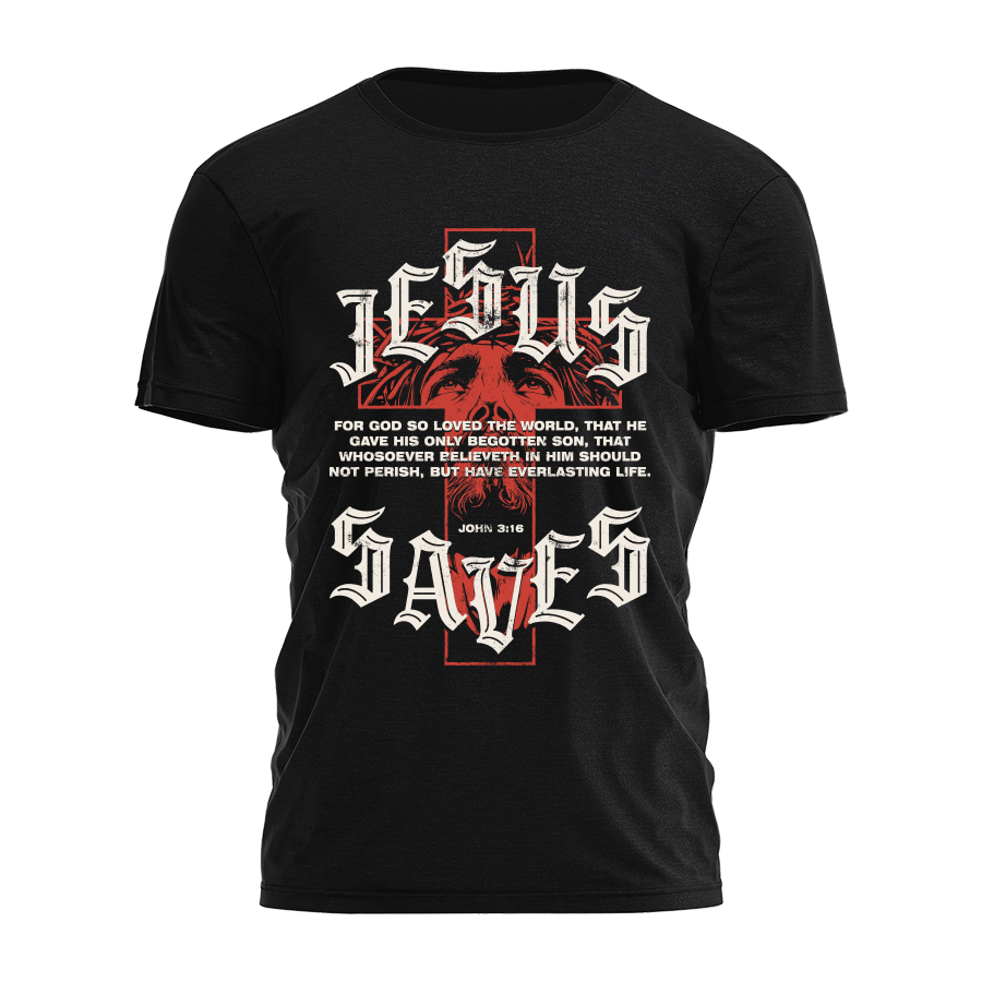 Jesus Saves - Cross & Thorns Tee - 5171