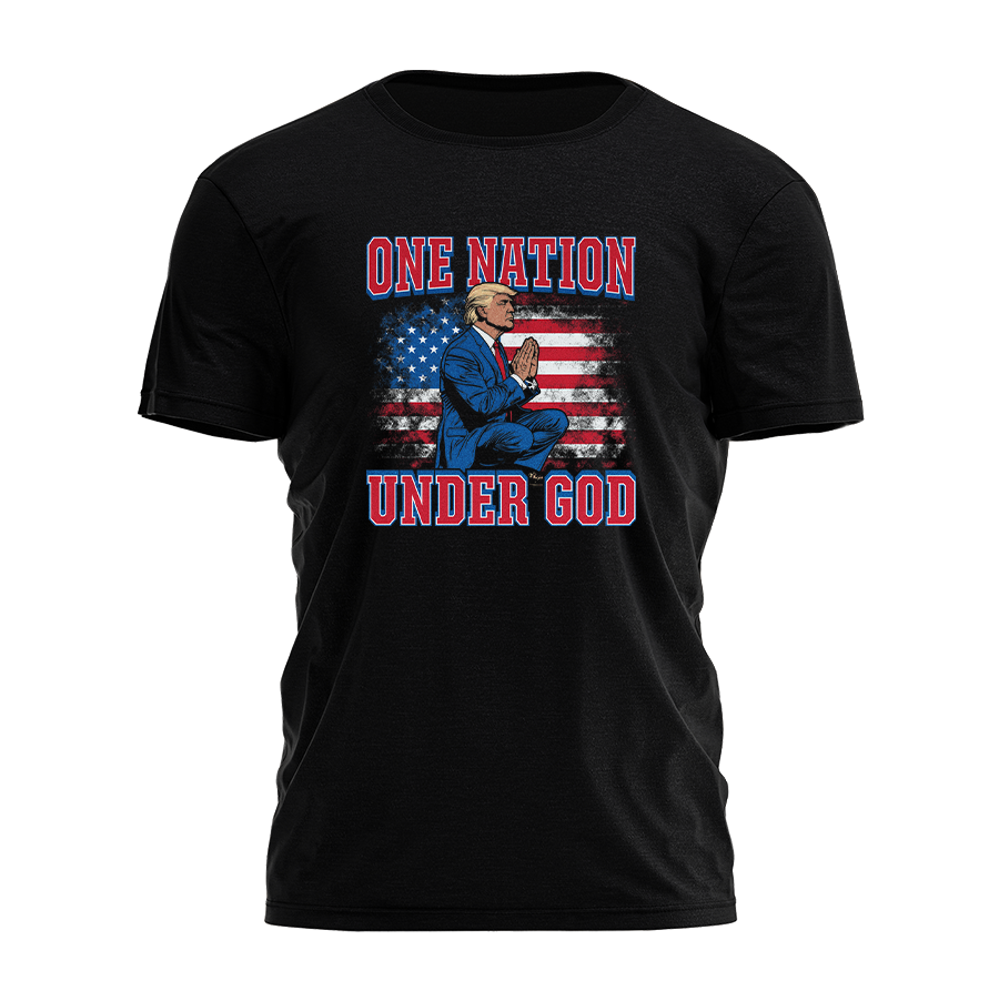 One Nation Under God - Trump Illustration Tee - 3608