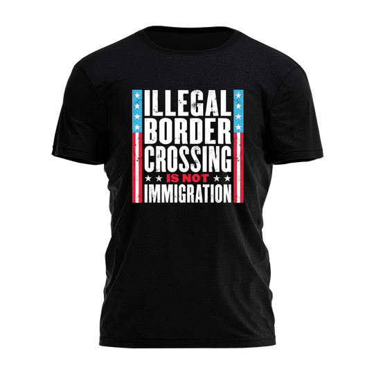 Illegal Border Crossing - Stacked Type Tee - 4043
