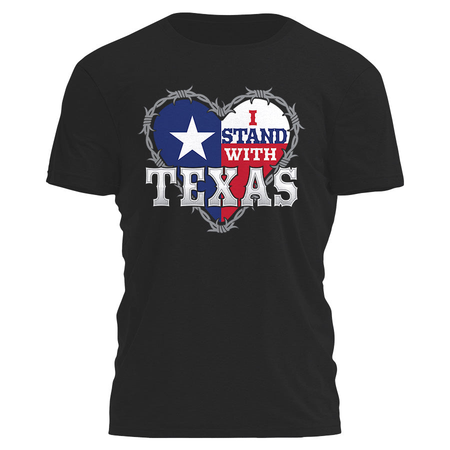 I Stand With Texas Barbed Heart Tee
