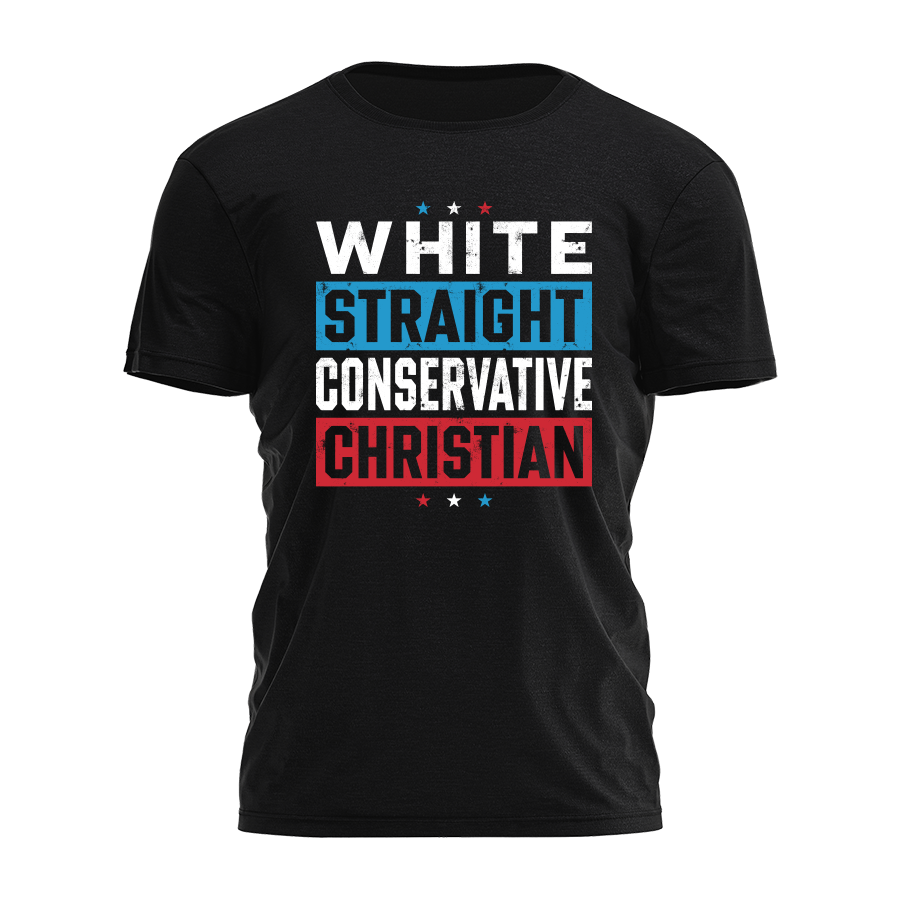 White Straight Conservative Christian Tee - 4981