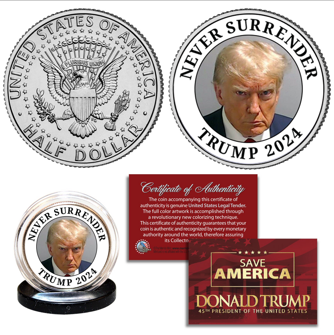 Never Surrender Trump 2024 Coin