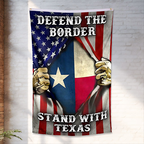 TEXAS FLAG 5: Defend the Border Vertical