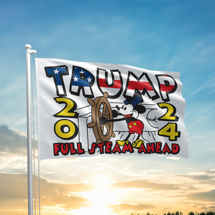 Full Steam Ahead Trump 2024 Flag 0097