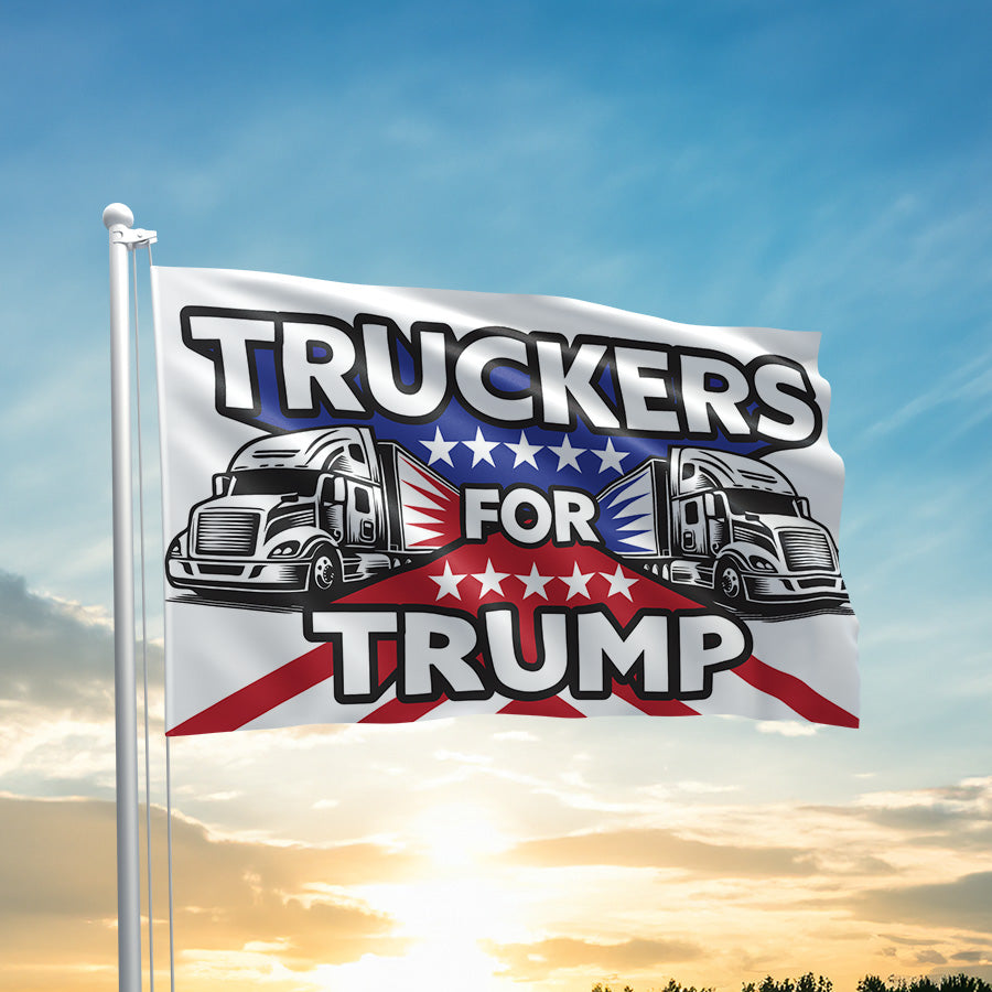 Truckers For Trump Semi Burst Flag