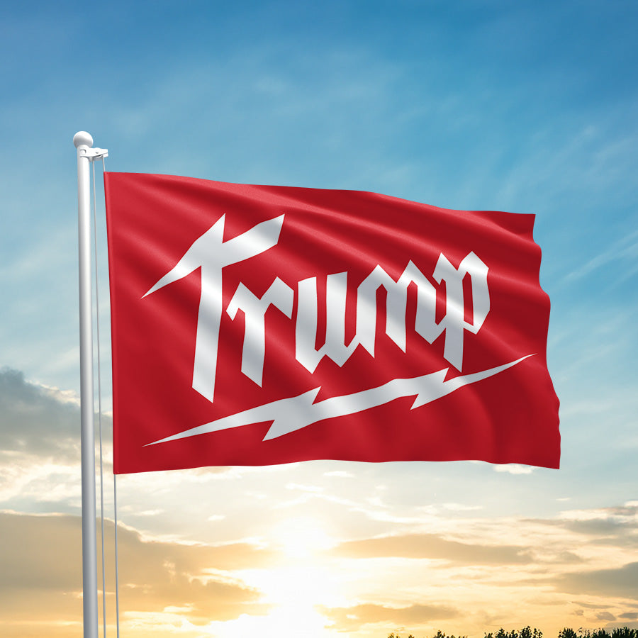 Trump Lighting Bolt Red Flag - 1837