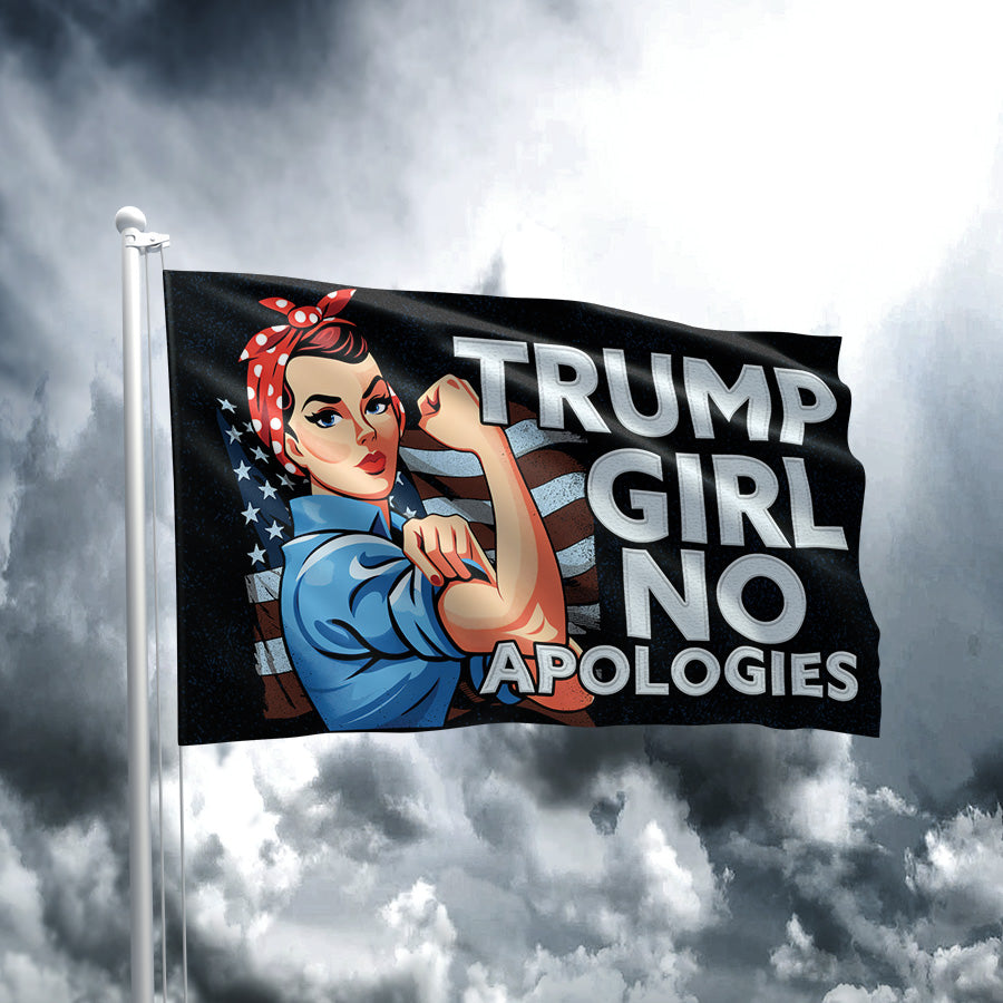 Trump Girl No Apologies Flag