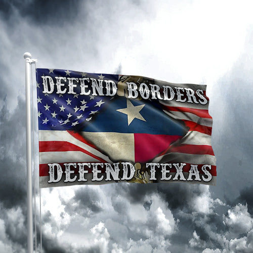 TEXAS FLAG 4: Defend Borders Defend Texas Hands