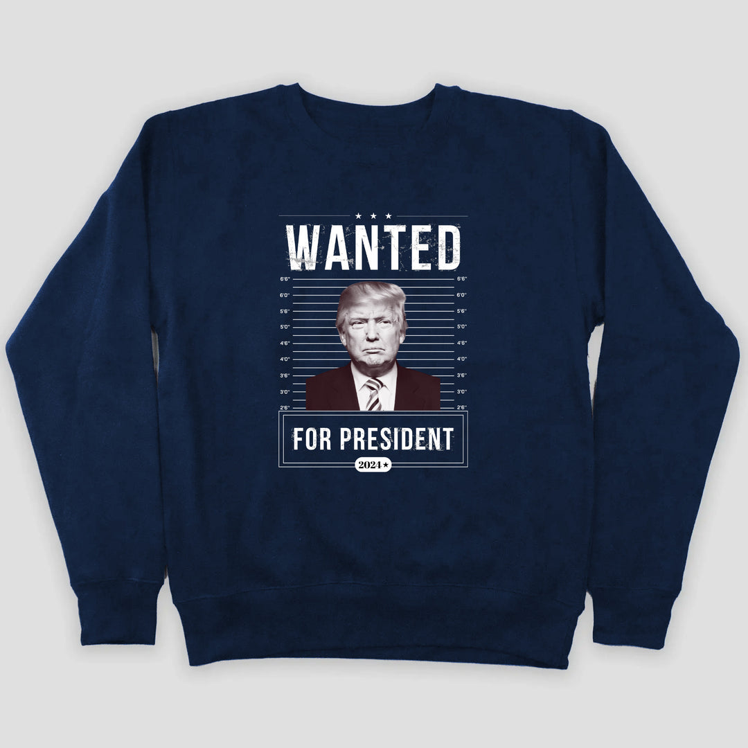Wanted For President NAVY Crewneck Sweatshirt