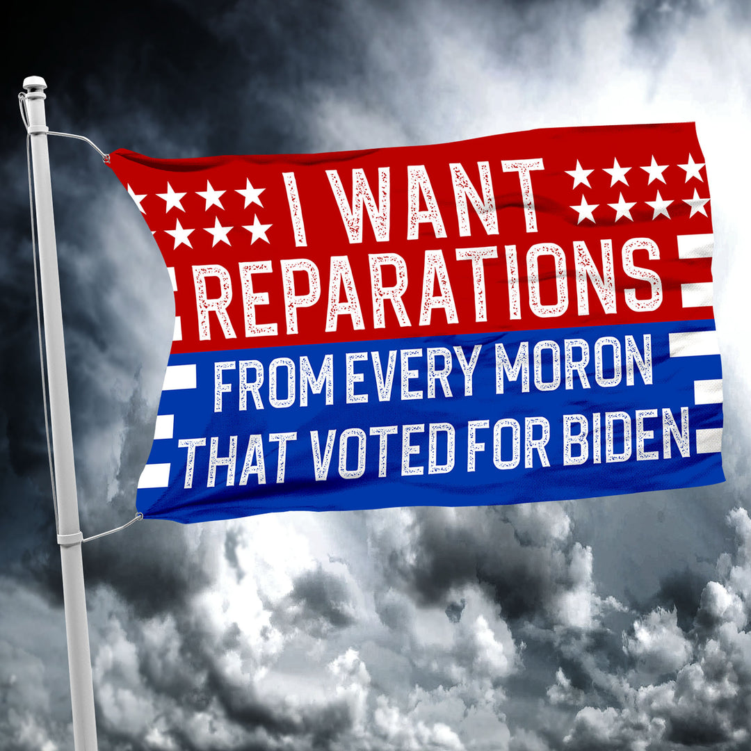 I Want Reparations Red White Blue Flag