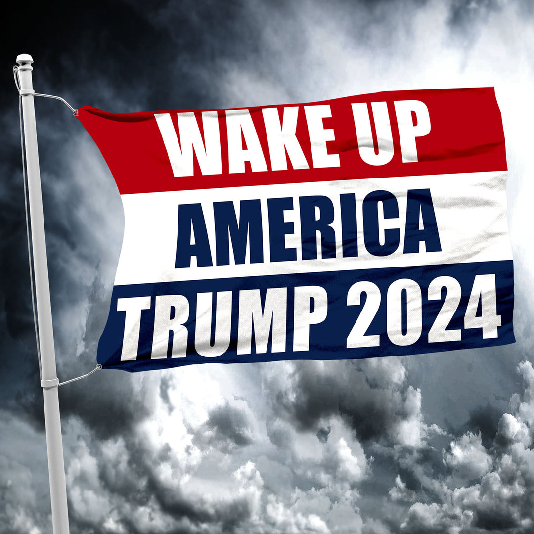 WAKE UP AMERICA TRUMP 2024 FLAG