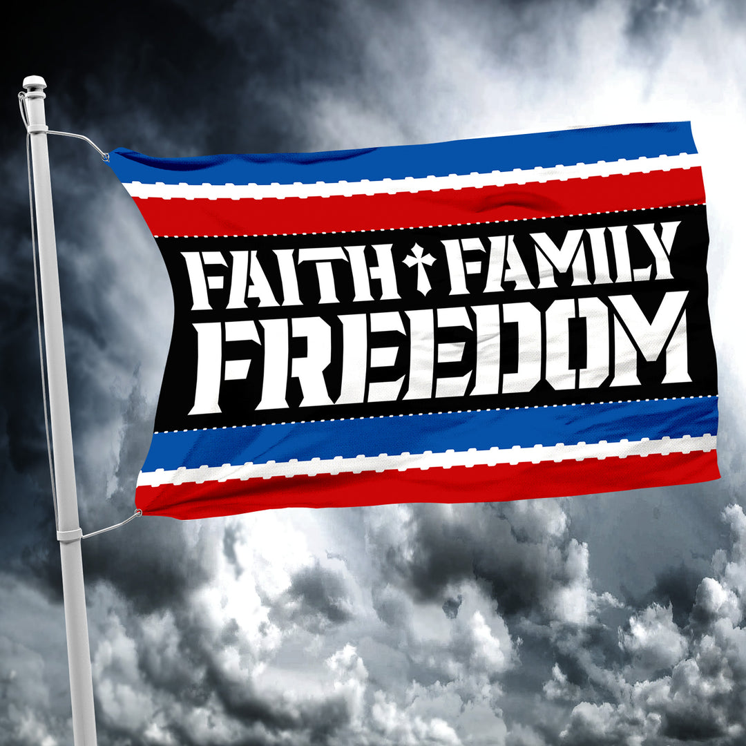 FAITH FAMILY FREEDOM FLAG RWB STENCIL