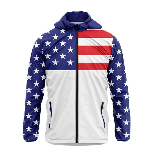 USA Flag Rain Jacket - I Love My Freedom