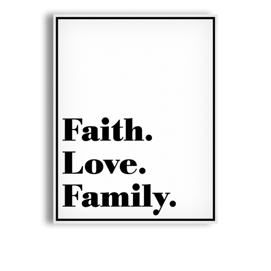 Faith, Love, Family Canvas