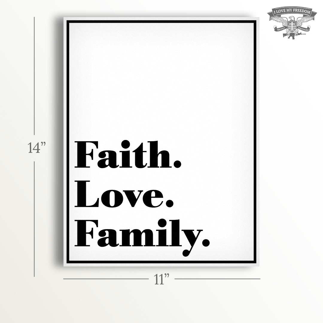 Faith, Love, Family Canvas