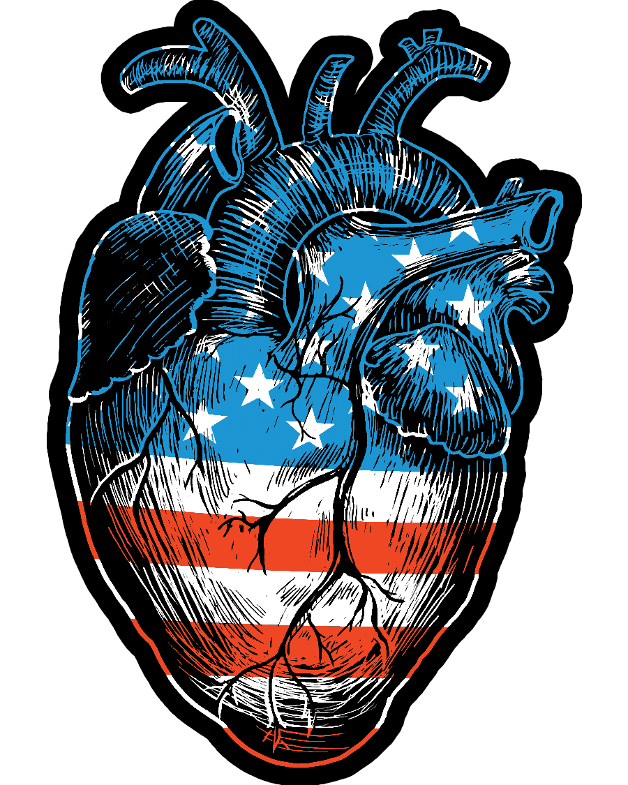 American Heart Decal I Love My Freedom