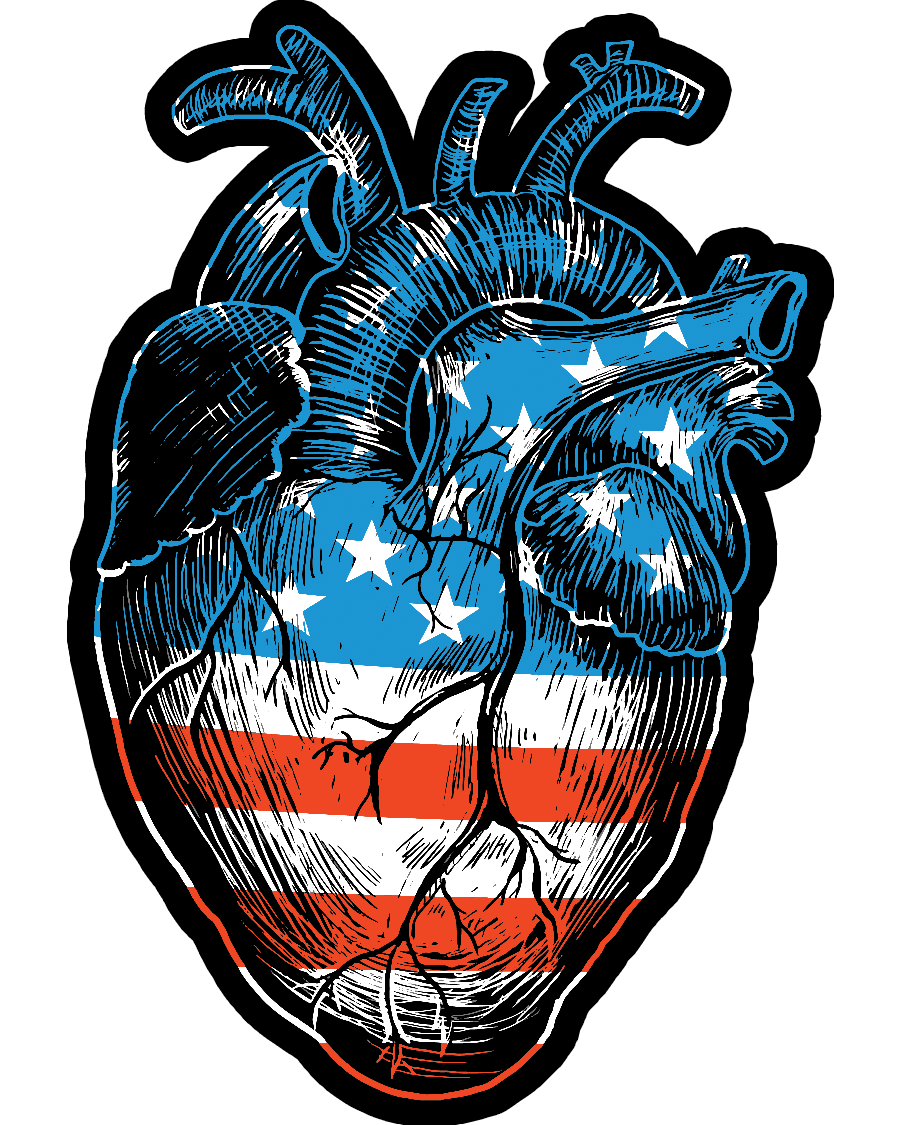 American Heart Decal