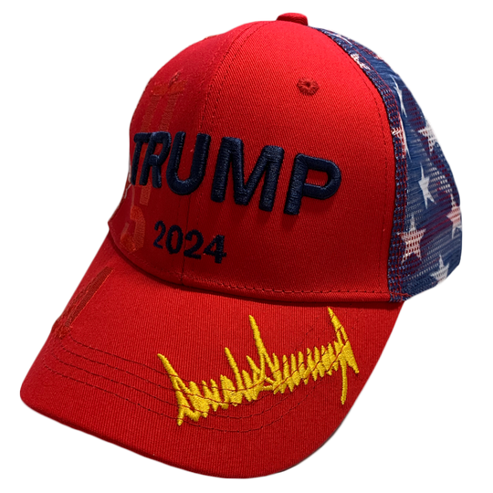 Red TRUMP 2024 Signature Hat - I Love My Freedom