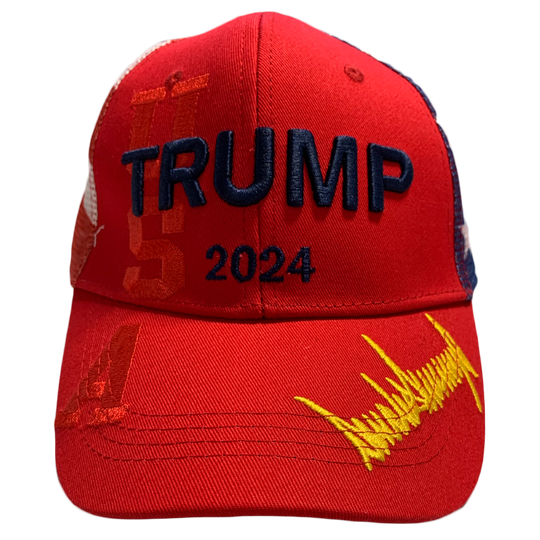 Red TRUMP 2024 Signature Hat - I Love My Freedom