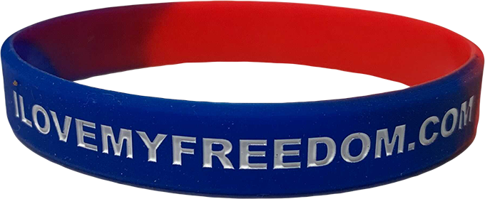 Never Surrender Wristband - I Love My Freedom