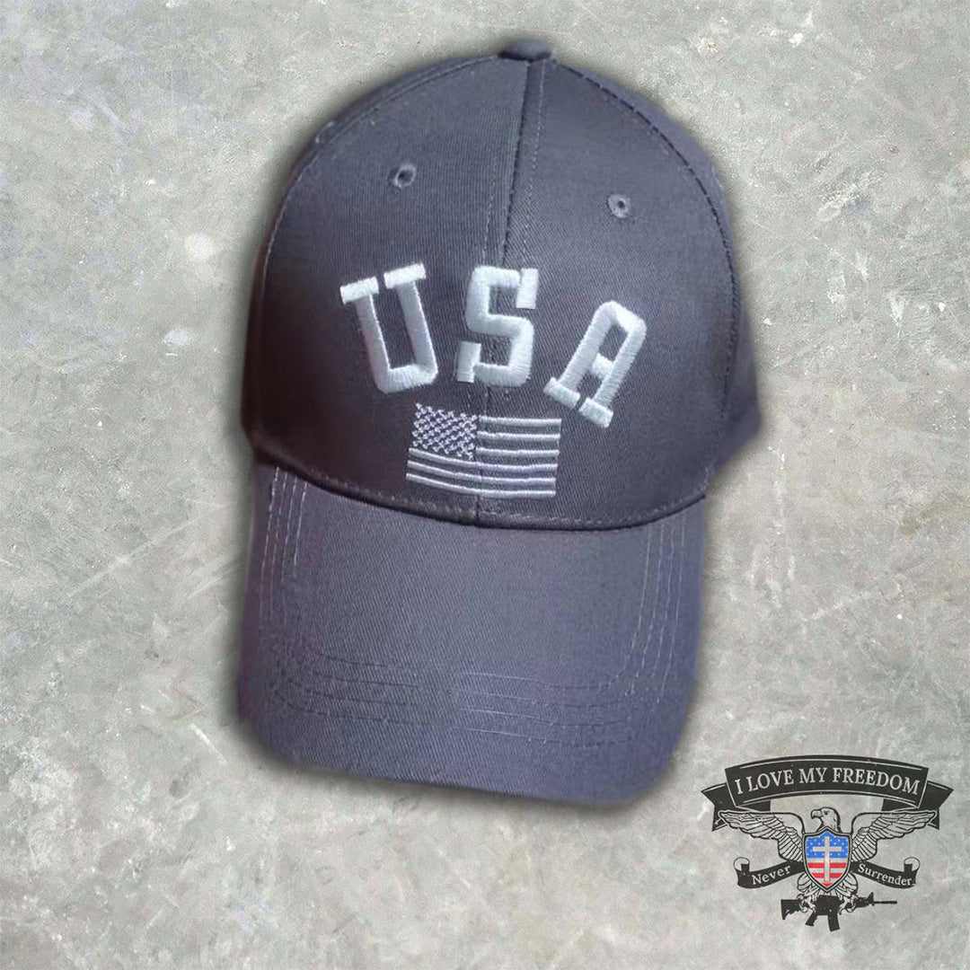 USA Flag Hat (Grey)