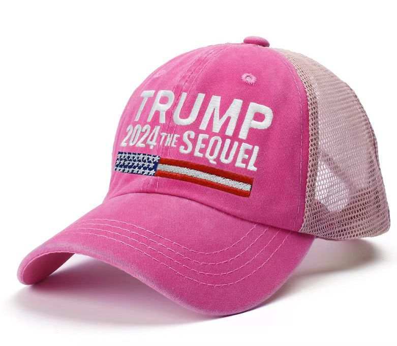 Trump 2024 "The Sequel" Mesh Hat (Pink)