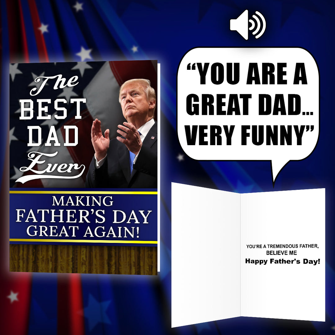 Trump Talking Fathers Day Card - I Love My Freedom